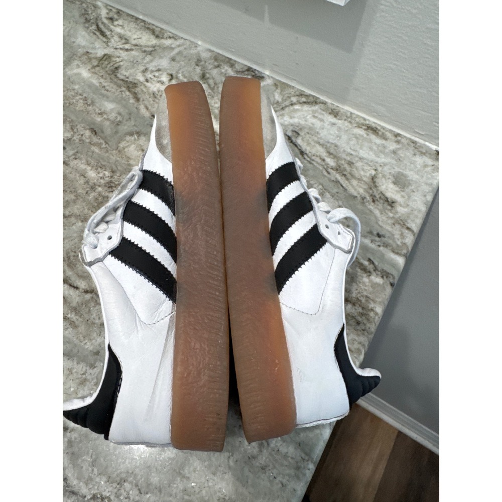 Womens Adidas Sambae Sneaker White Black size 9 classic timeless leather - Picture 7 of 10